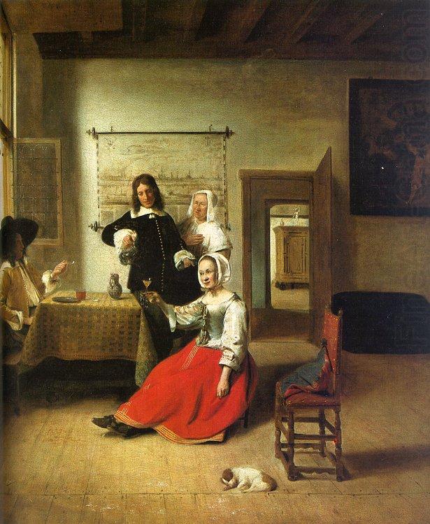 Woman Drinking with Soldiers, Pieter de Hooch